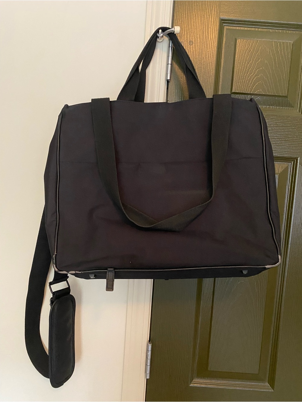 BEIS Black Travel Duffel with Shoulder Strap